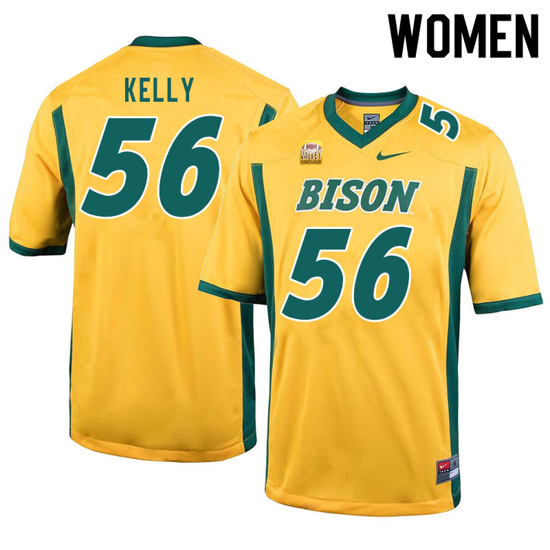 Women #56 Justice Kelly North Dakota State Bison College Football Jerseys Sale-Yellow